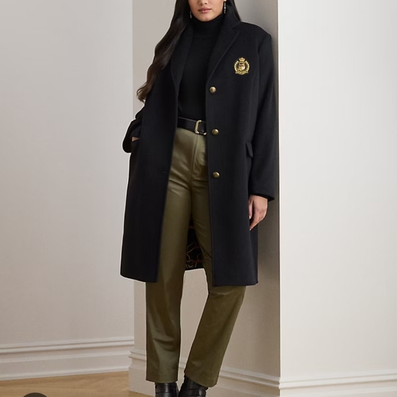 Ralph Lauren Alecia Regal Navy Coat Gold Crest Size 14 - Picture 3 of 11